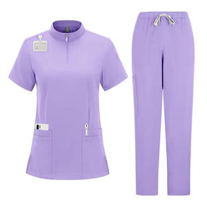 Uniforme de Trabajo para Médico y Enfermera con Cuello Vertical y Cierre, Ropa Quirúrgica, Ropa para Lavado de Manos, Pantalones Rectos para Quirófano, Color Sólido - Product Image 4