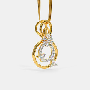 Collar con Colgante de Diamante Circular Floral de Oro Amarillo Cultivado en Laboratorio - Product Image 4