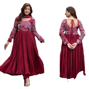 Salwar Kameez de Diseño para Mujer, Última Moda, Seda Chinon Pura con Bordado de Lentejuelas, Ropa de Fiesta de Fatema Fashion - Product Image 1