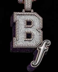 จี้ห้อยคอแบบฮิปฮอป เงินแท้ 925 ประดับเพชรโมอิสซาไนต์ทรงบาแกตต์หลากสี พร้อมจี้ตัวอักษร - Product Image 3