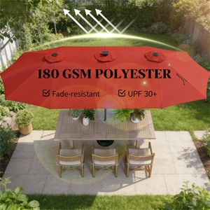 Ombrellone Solare da Terrazzo Rosso Vino per Giardino e Cortile Senza Base - Product Image 3