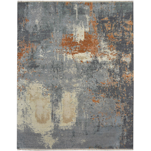 Alfombra Artesanal Pahadiya de Lana Premium, Diseño Abstracto, Elegante, Azul, de Pelo Corto, para Decoración Moderna - Product Image 2