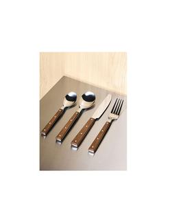 Ensemble de couverts élégants en métal pour la restauration avec manche en bois, ustensiles professionnels en acier inoxydable pour hôtels - Product Image 2