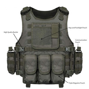 Gilet d'entraînement tactique avec sangles réglables, impression de logo personnalisée, plusieurs poches, léger et durable pour l'exercice - Product Image 4