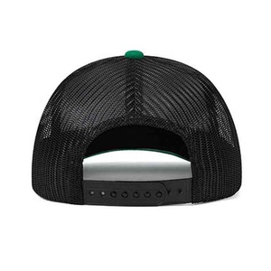 Gorra Trucker de Malla Verde y Negra, 6 Paneles, Ajustable, Informal, para Primavera/Verano, Unisex, Diseño de Color en Contraste, 100% Acrílico - Product Image 4