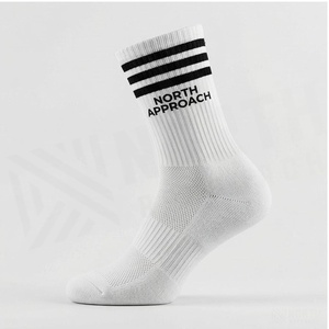 North Approach Crew <b>Socks</b> White Striped Breathable Running <b>Socks</b> for Adults Spring Season - Product Image 3
