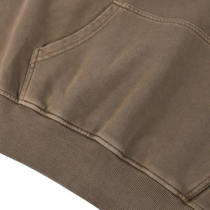 Sweat à capuche pour homme en molleton de coton, effet délavé Monkey Wash, déchiré, avec boutons cachés, style rétro personnalisé - Product Image 6