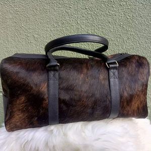 Sac de voyage pliable en cuir véritable léger et tendance, sac de week-end en cuir de vachette fait main, bagage de nuit unisexe - Product Image 1