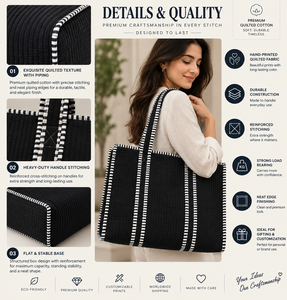 Sac fourre-tout matelassé en coton, imprimé indien au bloc, vert olive, motif jungle safari, grande capacité pour femme, Saint-Valentin, vente en gros - Product Image 4