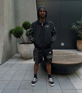 Custom <b>Men</b> Windbreaker Tracksuit Set Star Print Zip Up <b>Jacket</b> And Shorts Two Piece Streetwear Sportswear Set - Product Image 1