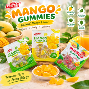Caramelos de Goma de Mango Suaves y Masticables, con Sabor y Jugo de Mango Real, en Oferta |   Venta al por Mayor, OEM, Marca Privada - Product Image 1