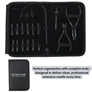 Kit de Herramientas para Extensiones de Cabello: Alicates para Microperlas, Herramienta de Extracción, Herramienta de Anclaje, Estuche de Rexine, Mini Tijeras, Aguja, Clip, Separador de Dedos - Product Image 5