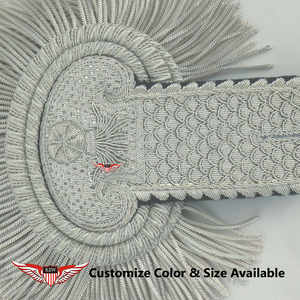 KEW - Epaulettes Grises Trenzadas para Hombro, Decorativas, Altamente Personalizables, Ecológicas, Vintage, Bordadas, Accesorio de Vestir de Calidad - Product Image 3
