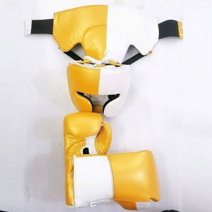 Factory Price Professional Customized Boxing Sparring Gloves Head Groin Guard Set Genuine <b>Cow</b> Leather Laced Breathable - Product Image 1