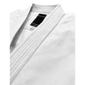 Kimono de karaté pour homme 100% coton, durable, coupe classique, vêtements d'arts martiaux pour adultes, blanc avec ceinture noire - Product Image 5