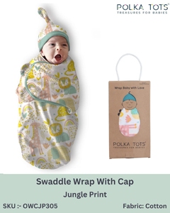 Envoltura para bebé recién nacido con gorro, saco de dormir de algodón suave y transpirable, manta infantil con estampado de animales de la selva, ajuste cómodo y seguro, regalo - Product Image 1