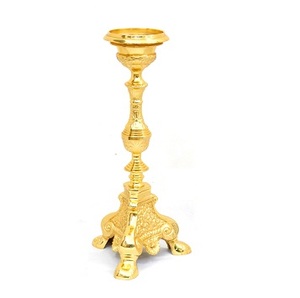 Handmade Aluminium Candlestick <b>Holder</b> <b>Hammered</b> Finish Eco-Friendly Heat-Resistant Decorative Stand for Christmas Easter Home - Product Image 1