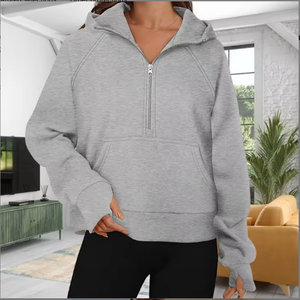 Sudadera con Capucha Personalizada para Mujer, Manga Larga con Cierre Frontal y Bolsillo Tipo Canguro, Sudadera de Forro Polar Resistente - Product Image 1