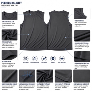 เสื้อกล้ามผู้ชายสำหรับฤดูร้อน รับผลิตแบบ OEM แบรนด์ส่วนตัว เสื้อผ้ากีฬาน้ำหนักเบาจากผู้ผลิต - Product Image 5