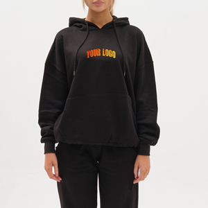 Women's Tracksuit High Demand Low MOQ Winter Solid <b>Lace</b> Casual Tracksuit 2 Piece Black Cotton Training Jogging Set OEM ODM Size - Product Image 2