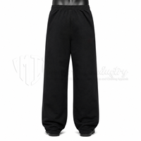 Pantalon de jogging unisexe noir à jambe large pour homme, taille élastique, poches latérales, idéal pour le printemps, 100 % coton, écologique et respirant