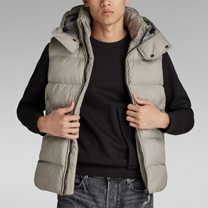 Quilted Woolen Puffer Vest Men's Casual Sleeveless Jacket Lightweight <b>Padded</b> Breathable Stand Collar Windproof Warm Outerwear - Product Image 3