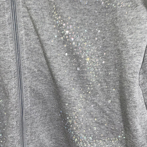 Rhinestone Casual Men Unisex Pullover Hoodies Hip Hop <b>Thick</b> <b>Fleece</b> Winter Streetwear 2 Pcs - Product Image 3