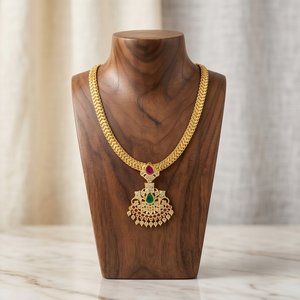 Divyoro Luxury Gold Plated <b>Copper</b> Alloy Pendant Necklace Rope <b>Chain</b> Women's Wedding Adjustable Length Classic Style Jewelry - Product Image 2