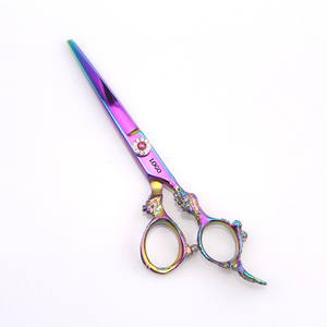 Tijeras de Peluquería Profesionales de Acero Inoxidable de 5 Pulgadas con Mango de Cerámica Afilado para Diestros, Color Morado - Product Image 4