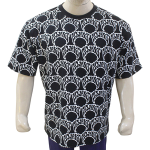 Camiseta con estampado gráfico, manga corta, cuello redondo, algodón, estilo casual, top informal. - Product Image 1
