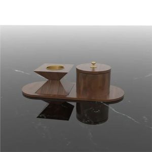 Modern Geometric Wooden Mubkhar Portable Oud Bakhoor Burner Set Decorative Arab Incense Burner with Storage <b>Box</b> <b>Ramadan</b> Decor - Product Image 3