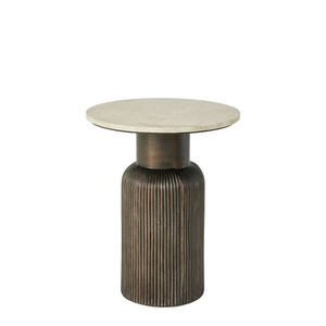 Mesa de Centro Pequeña con Base Redonda de Metal Martillado, Acabado Antiguo de Alta Calidad para Hogar u Hoteles, Mesa de Centro Decorativa - Product Image 2