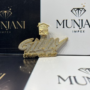 จี้ฮิปฮอปแบบ Iced Out และชาร์มเงินแท้ S925 ชุบทองคำ พร้อมสลักชื่อตามสั่ง ได้รับการรับรองจาก IGI ประดับเพชร VVS มอยส์ซาไนต์ สำหรับผู้ชาย - Product Image 4
