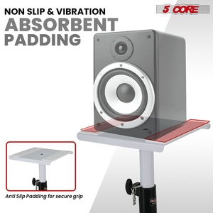5 Core <b>Speaker</b> <b>Stand</b> 2Pc Heavy Duty Adjustable Telescoping Height 59.5" Triangle Base 100Lb Capacity - Product Image 6