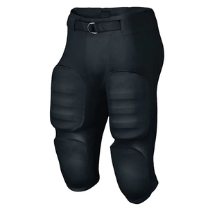 <b>Mens</b> White Padded American Football Pants <b>Black</b> Side Stripe <b>Tie</b> Closure Athletic Practice Game Performance Sportswear training - Product Image 3