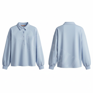 Camisas Polo Personalizadas a la Moda, de Manga Larga, Casuales, Cómodas, con Cuello de Botones, Tela Suave, Estilo Holgado - Product Image 4