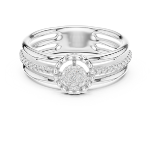 LUXURY LAB GROWN CUT DIAMOND <b>RING</b> SET 18KT YELLOW GOLD RHODIUM PLATED CERTIFIED SIDE <b>STONE</b> ENGAGEMENT WEDDING PARTY VALENTINE - Product Image 6