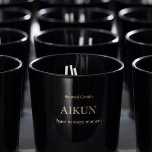 Vela Aromática Premium AIKUN con Aroma a Musk y Ébano en Frasco de Vidrio Negro, Aroma Profundo y Amaderado para Pedidos al por Mayor para Hoteles - Product Image 4