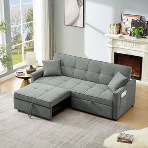 Divano Letto Moderno in Tessuto 3-in-1 Convertibile con Funzione Reclinabile, Piccolo Divanetto Trasformabile - Product Image 2