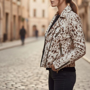 Chaqueta de Cuero Vacuno para Mujer, Estilo Urbano, de Alta Calidad, Personalizable, Informal, de Invierno, Manga Larga - Product Image 3