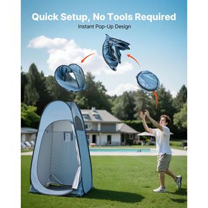 Tenda doccia pop-up a doppio strato con picchetti e borsa per il trasporto - Poliestere 190T - Product Image 4