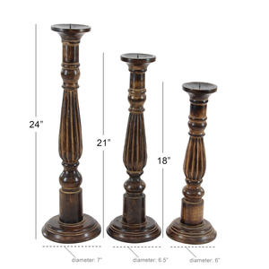 Vente en gros Usine personnalisée Grand bougeoir en bois fait de bois de manguier en Inde Long bougeoir pour la décoration de ferme - Product Image 3