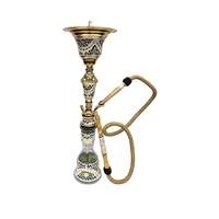 Chichas Farida : Chicha égyptienne de luxe en acier inoxydable, plaquée or, décorée de nacre artistique jaune et noir, très vendue