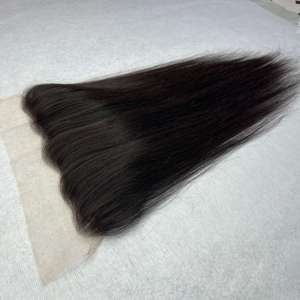 Cabello humano frontal de encaje Pre desplumado Cabello humano recto de hueso vietnamita/camboyano | Frontal de encaje barato 13x4 - Product Image 1