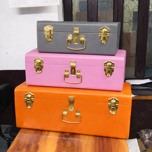 หีบเก็บของหรูหราทำจากโลหะทันสมัยที่เก็บของแบบวินเทจสำหรับห้องนอน - Product Image 1