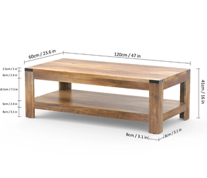 Table basse en bois, mobilier de maison, meubles de salon, prix de gros, style moderne, salon, salle à manger, bois de manguier - Product Image 3