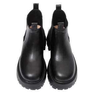 Botines de Plataforma Negros para Mujer, Tacón Grueso de 6.5 cm, Resistentes al Agua, de Piel Sintética Elástica, Venta al Por Mayor - Product Image 5