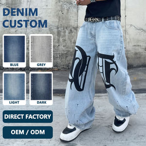 Pantalon en jean pour homme de qualité supérieure, personnalisé, taille haute, couleur unie, tendance, vente en gros - Product Image 2