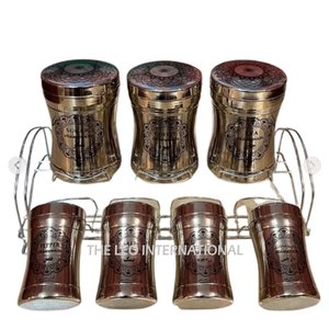 Classic Design Medium Glass <b>Canister</b> with Gold Design and Marble Lid Luxury Gifts <b>Tea</b> Sugar <b>Canisters</b> Container Party Candy Jar - Product Image 6