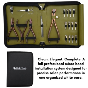 Wholesale Salon Hair Extension Tools <b>Set</b> Micro Ring Removal Plier Nano Bead Crimper Bead Opener Closer Tool Hair Parting Finger - Product Image 5